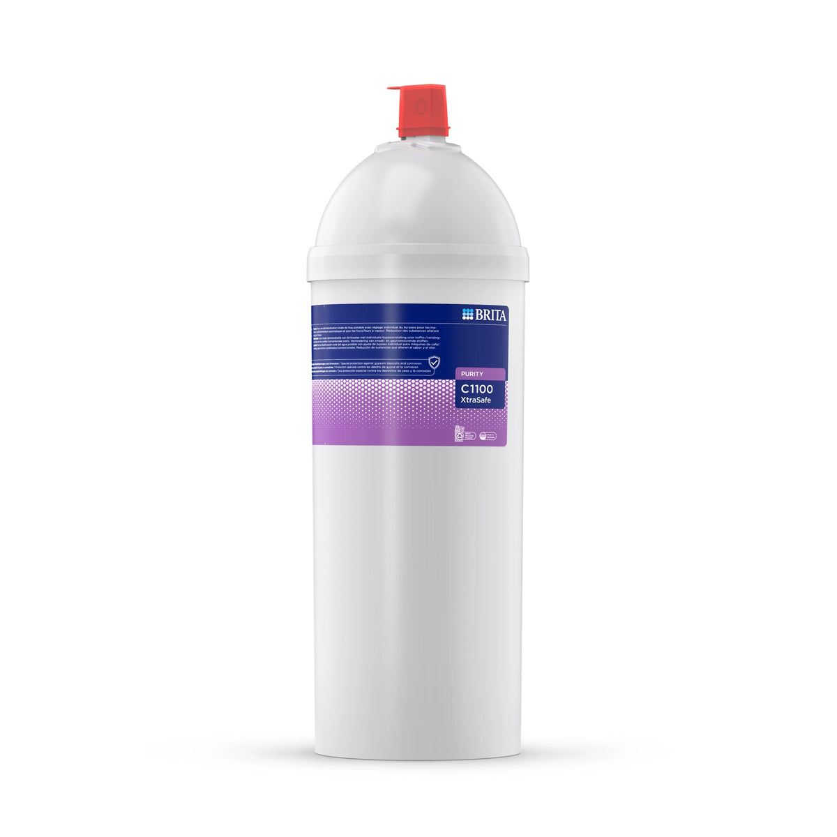 Filtro per l'acqua BRITA PURITY C1100 XtraSafe su sfondo bianco