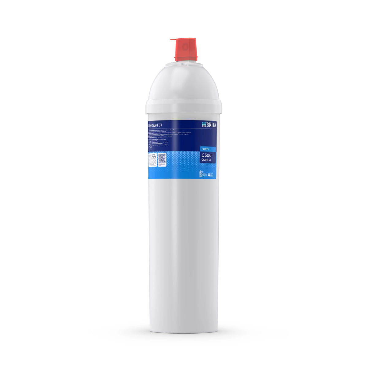Filtro per l'acqua BRITA PURITY C500 Quell ST su sfondo bianco