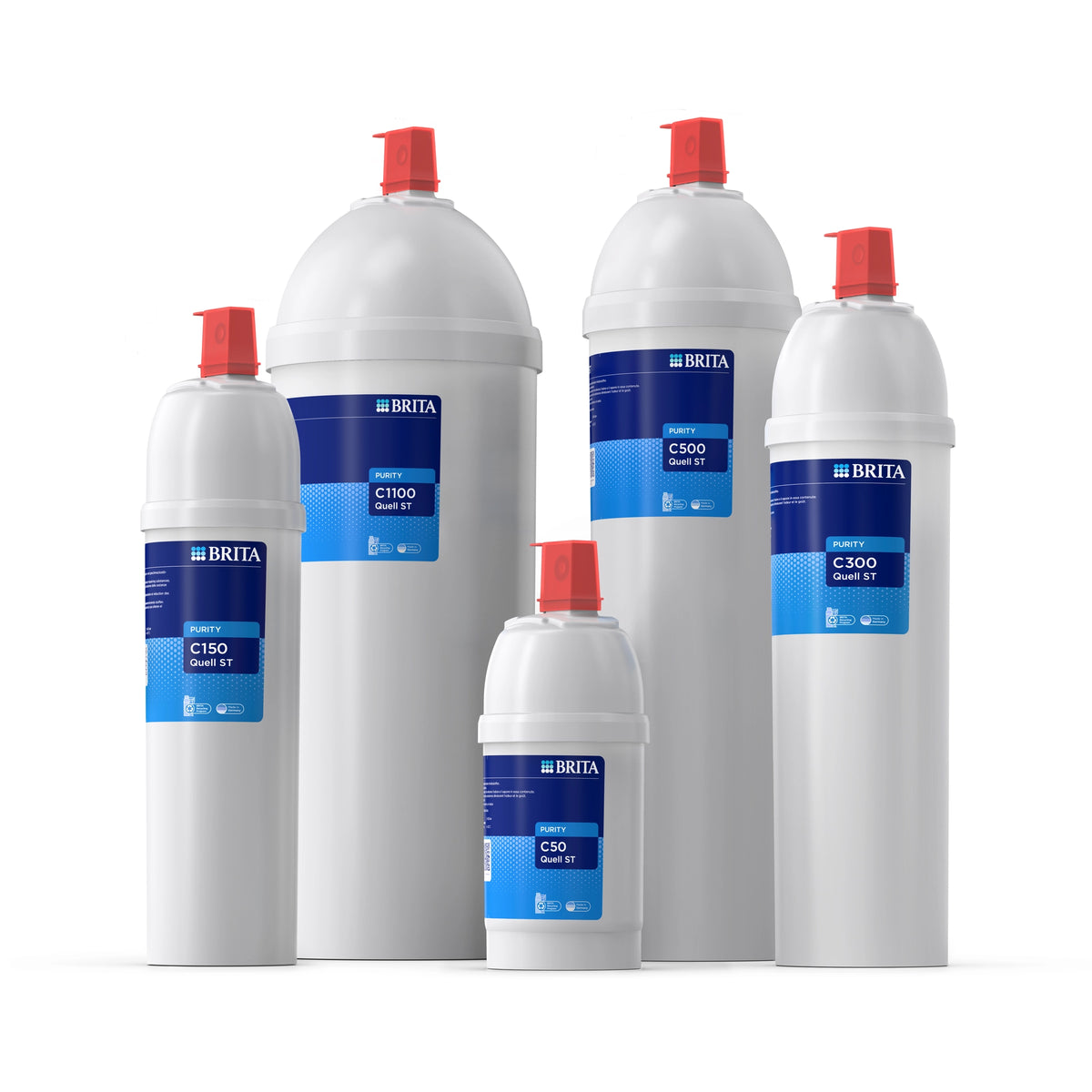 Set di filtri per l'acqua BRITA PURITY C Quell ST su sfondo bianco